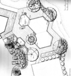 sketch of a garden from above